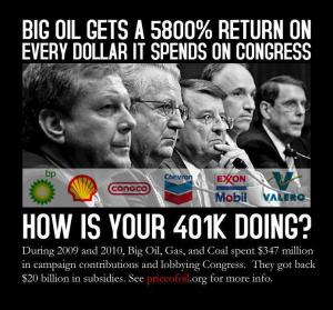 CORP OIL BIG OIL GOT 5800% Return On It's Investment In Congressional Pay-To-Play