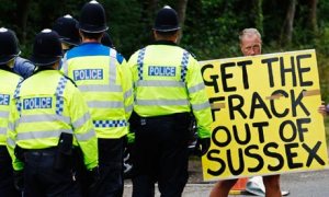 Anti-fracking demonstrator