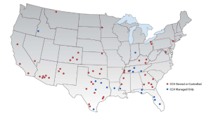CORP PRIVATE PRISON -  CORRECTIONS CORPORATION OF AMERICA - Map of Owned & Managed Prisons in U.S. (2)