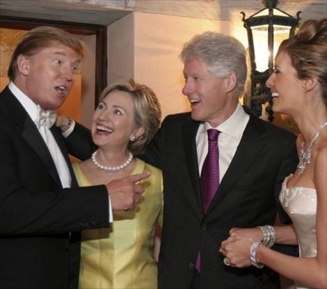 0005J_ GOP BC HILLARY CLINTON and Bill w DONALD TRUMP and wife